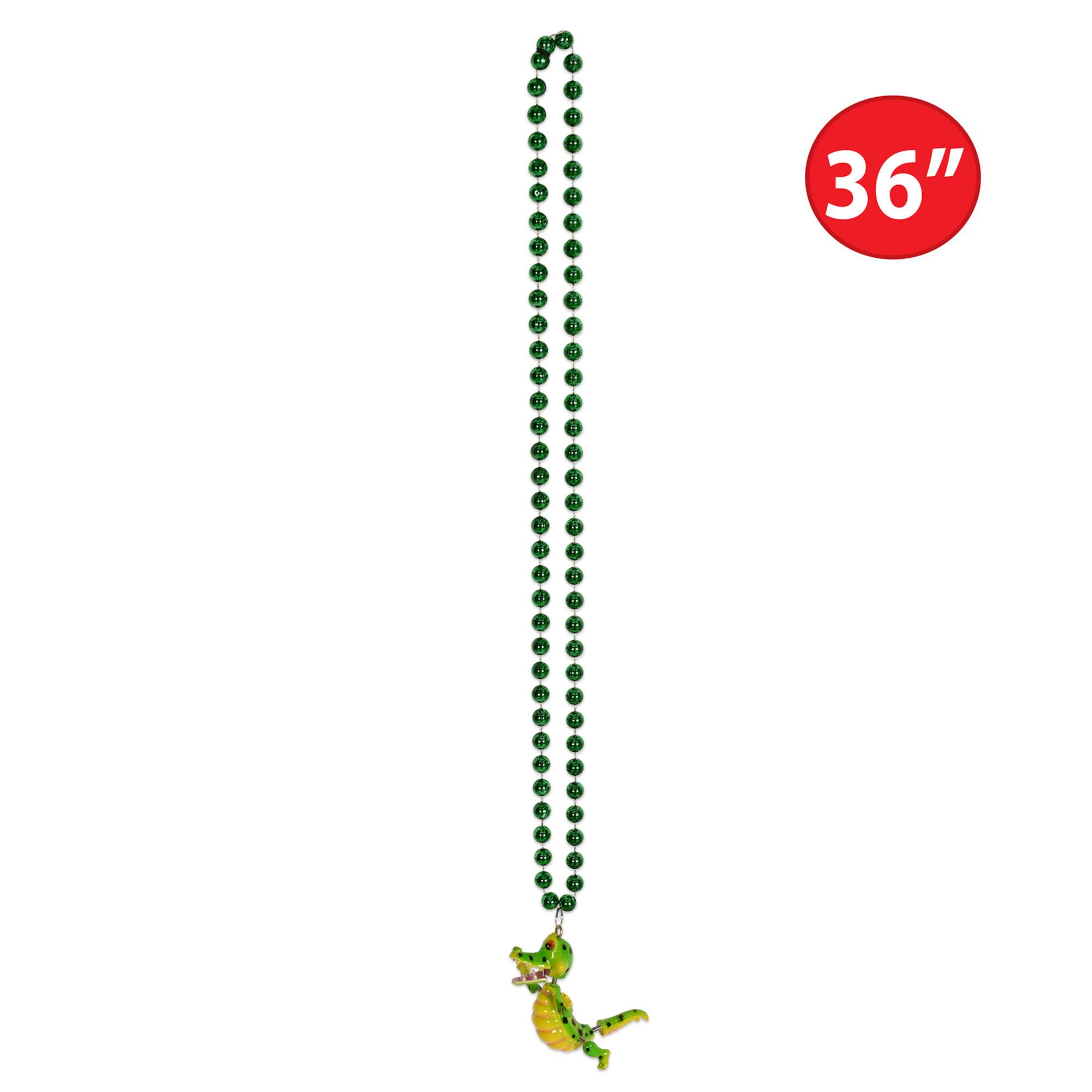Beistle 36" Beads with Bobble Alligator Medallions, 2ct.